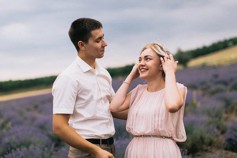 A couple on and engagement adventure portrait session.