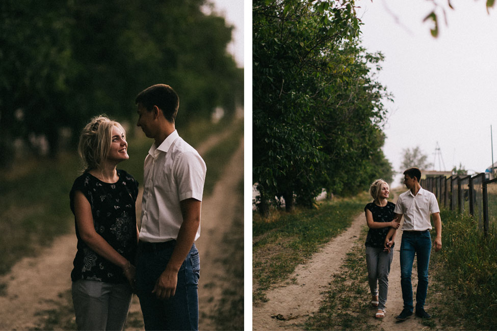 Bohemian couple preparing for their indie wedding in the mountains.