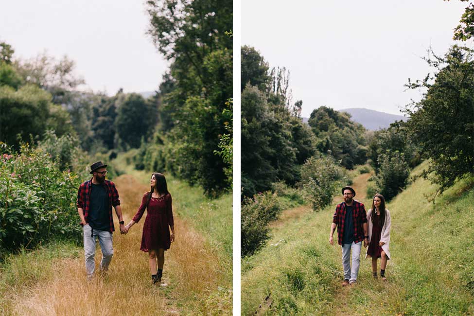 Adventuring along the Danube in this Vienna, Austria engagement photography couple session.