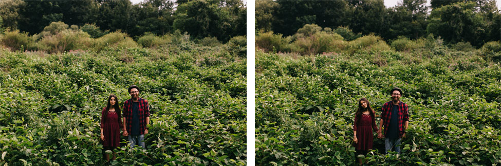 Outdoor wedding photography versus having your wedding in a church.