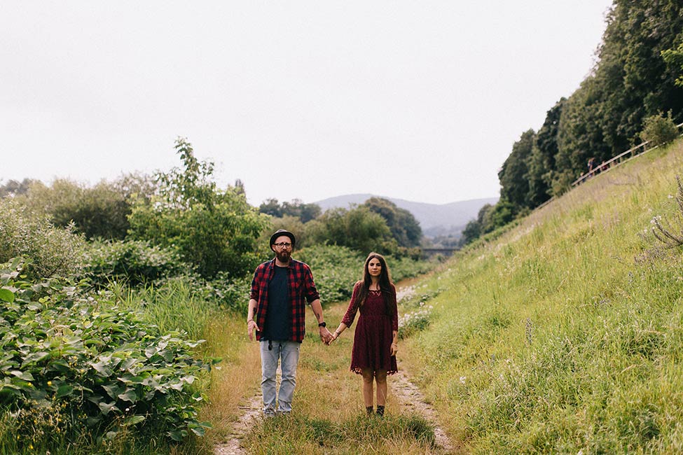 Hipster posing on this Vienna couple session.