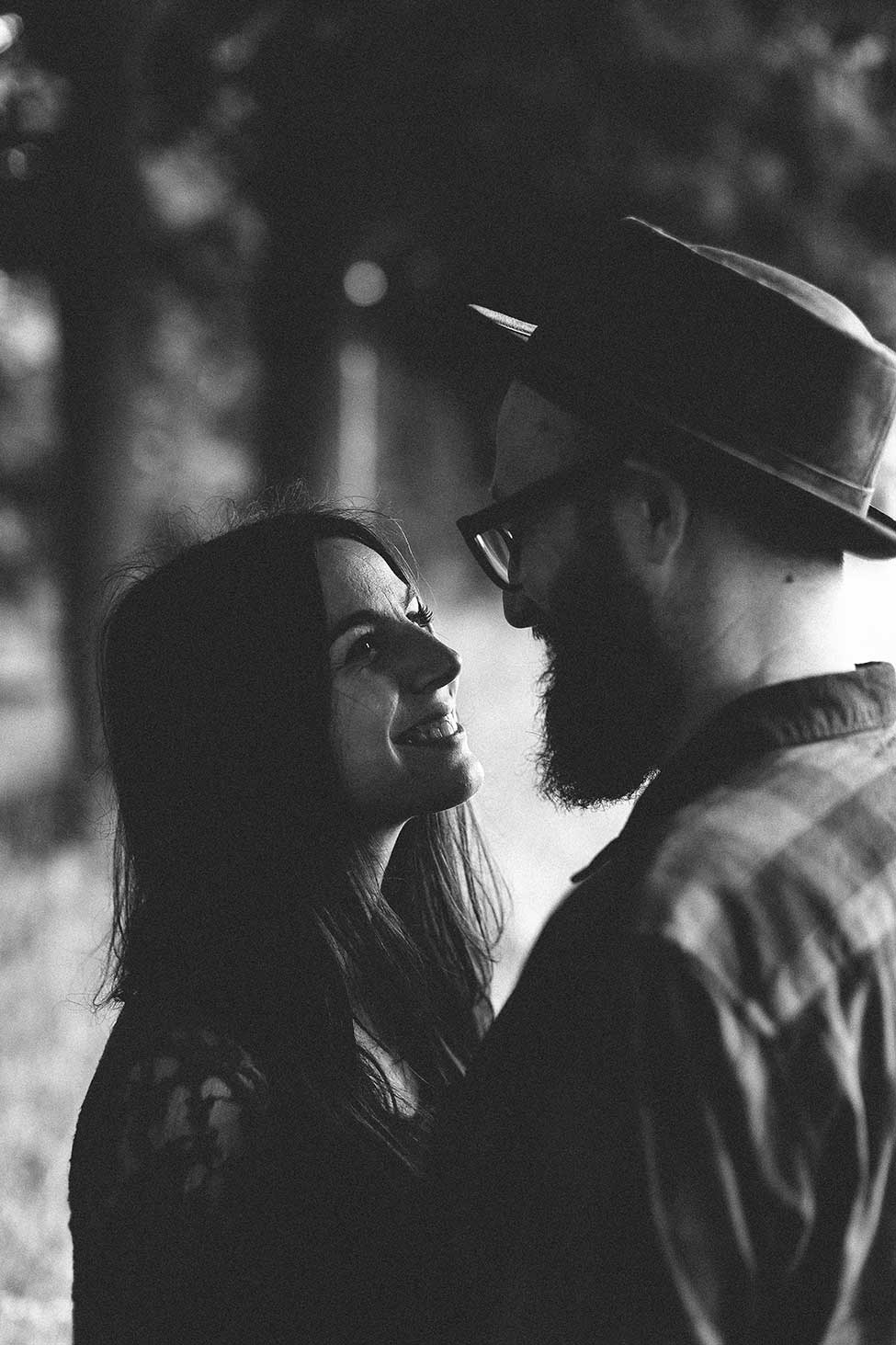 Fine art and film noir face off in this moody engagement photography.