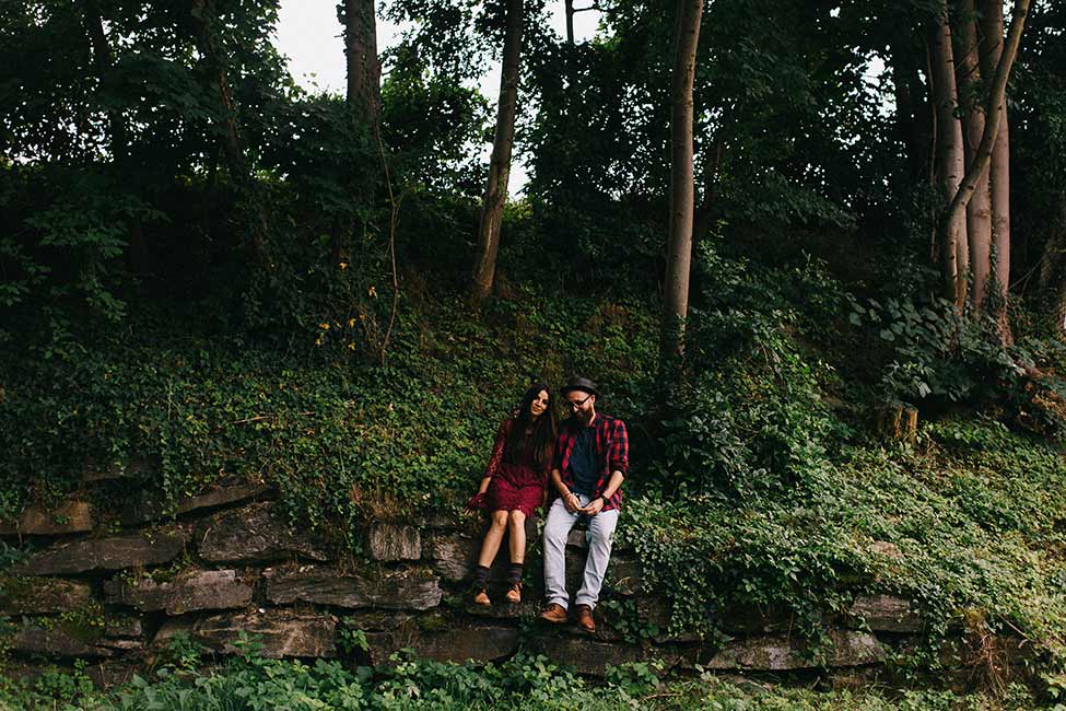 Adventuring in the forests of Europe on this engagement session by we are the hoffmans.