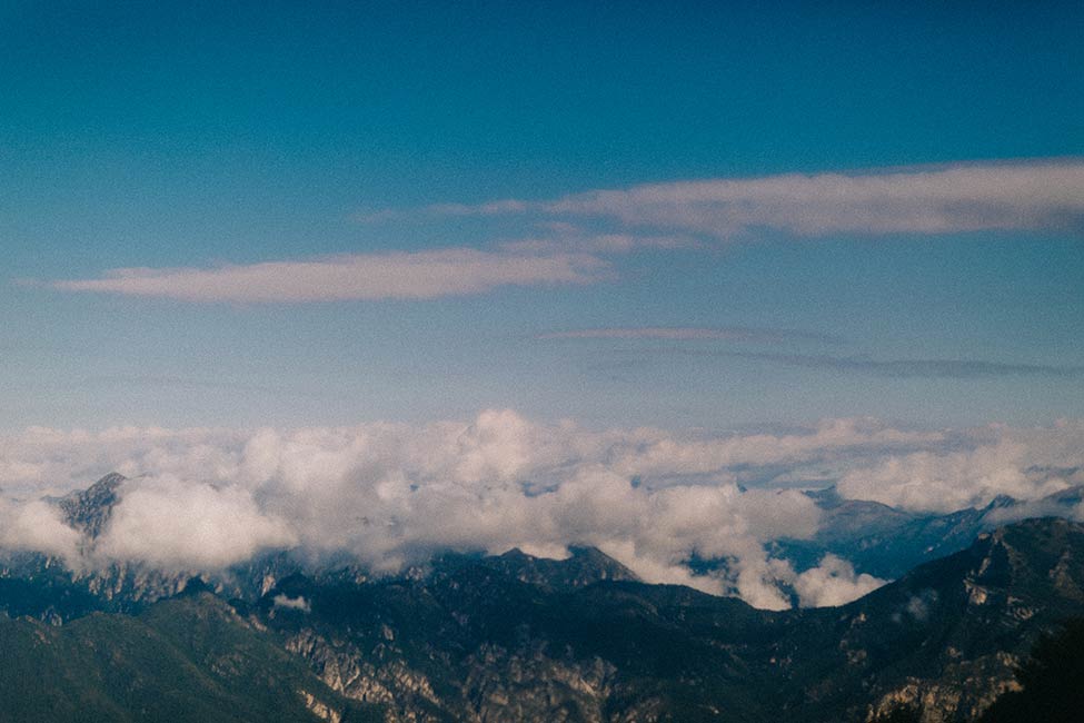 Cloud cover over Lake Garda, for a wedding in Malcesine, by elopement photographers.