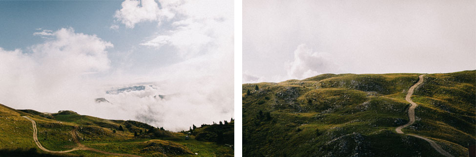 Gorgeous quiet path on Monte Baldo, lighting the way for a destination wedding.