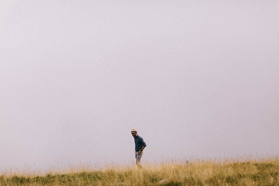 Foggy mountain engagement photos with sheep, by we are the hoffmans.