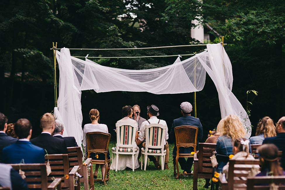 Every bohemian wedding should have a canopy arbor.