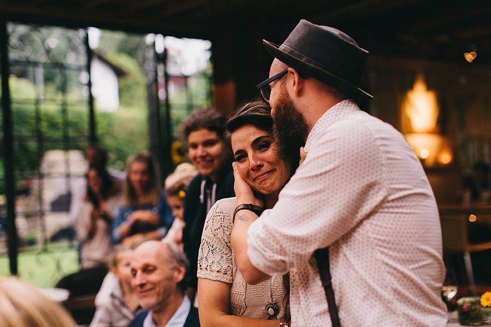 Plenty of happy tears were shed by this bohemian bride and her groom too.